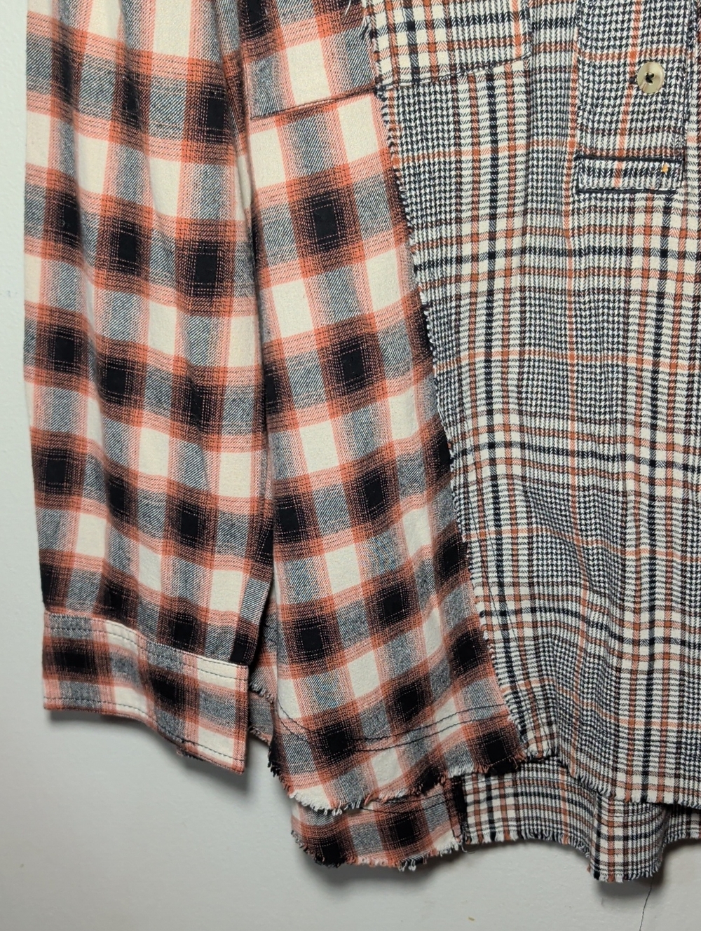 We The Free Wildfire Plaid Top Cream Black Pink Patchwork Women's Size XS - Picture 4 of 6